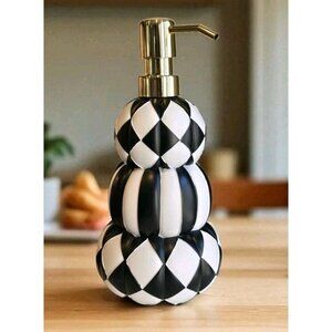 New Black & White Pumpkin Stacked Halloween Soap Dispenser Spooky Decoration